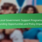 Local Government: Support Programs, Funding Opportunities and Policy Impact