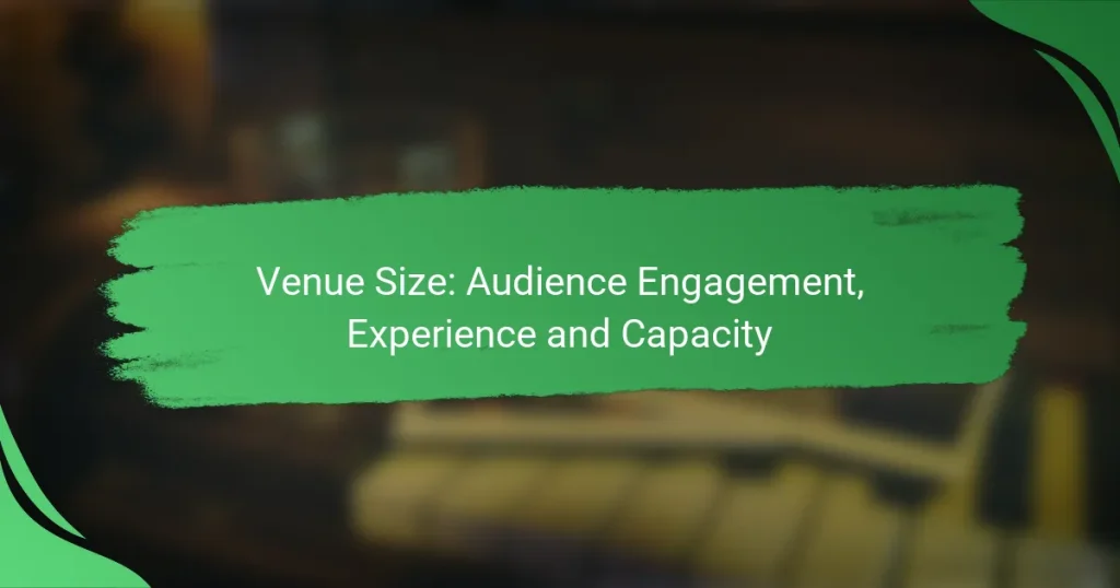 Venue Size: Audience Engagement, Experience and Capacity