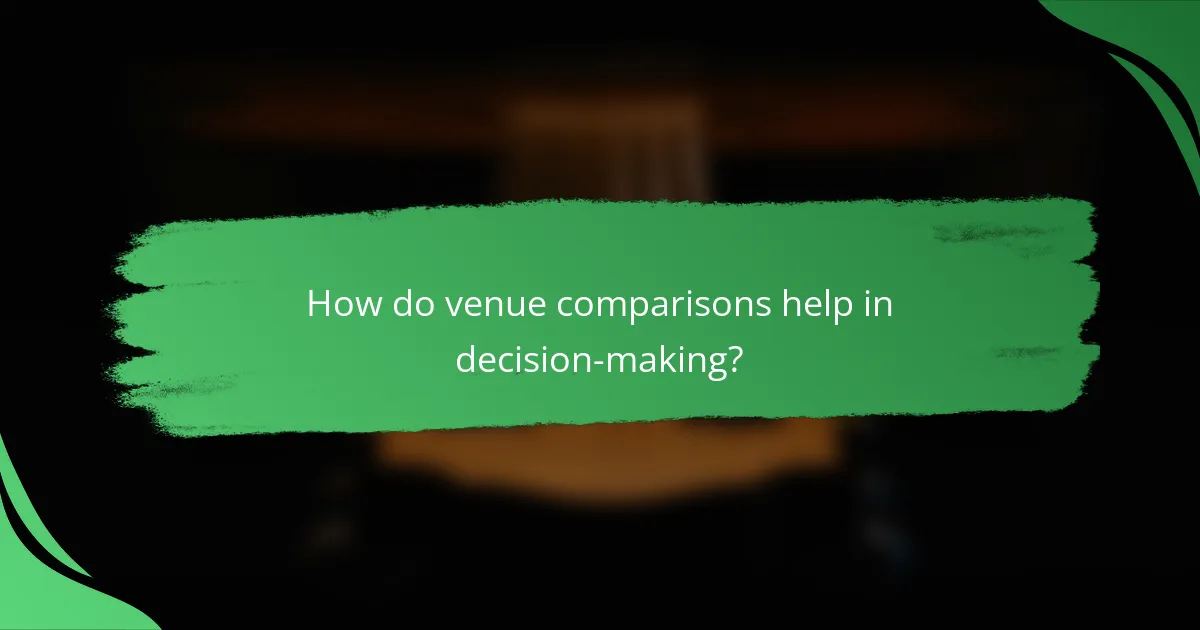 How do venue comparisons help in decision-making?