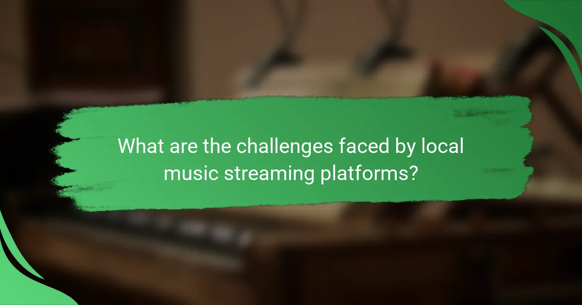 What are the challenges faced by local music streaming platforms?