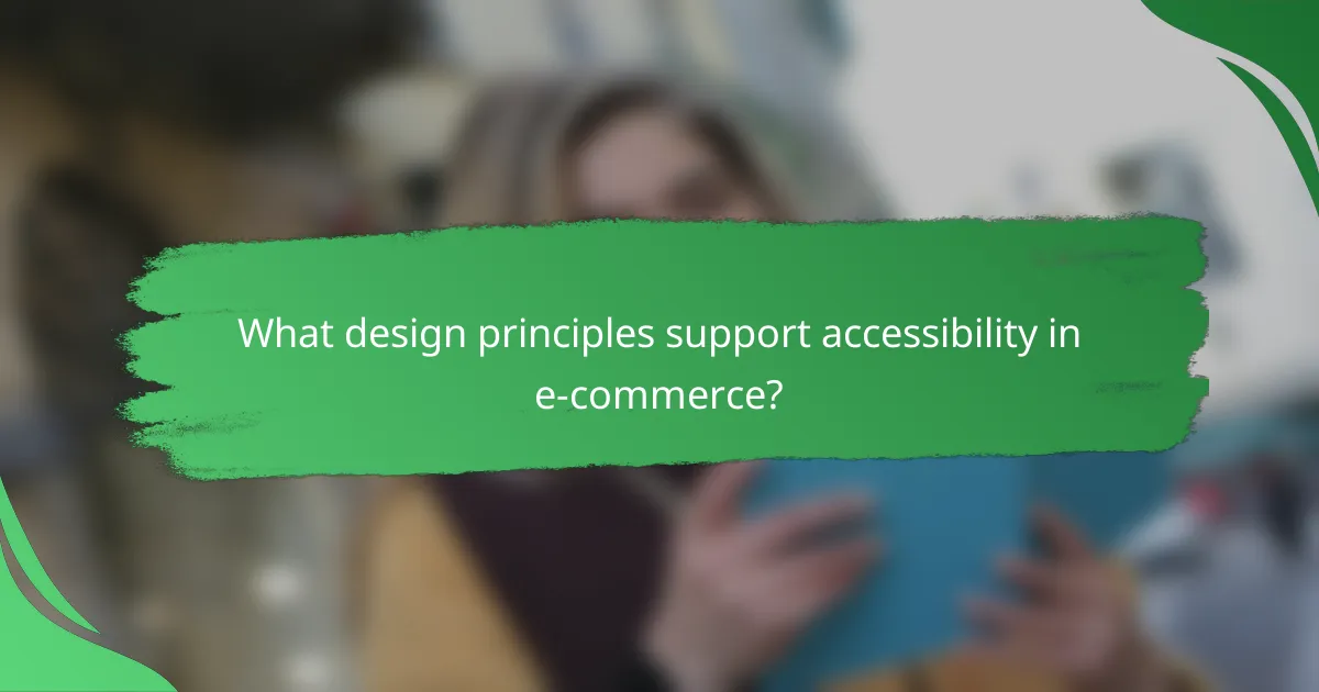 What design principles support accessibility in e-commerce?